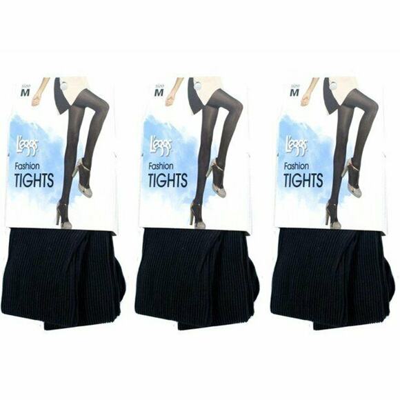 L'eggs Other - Lot of 3 Leggs Fashion Tights Control Top Black Size M